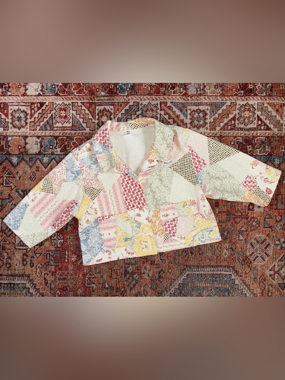 Vintage cotton quilted patchwork jacket